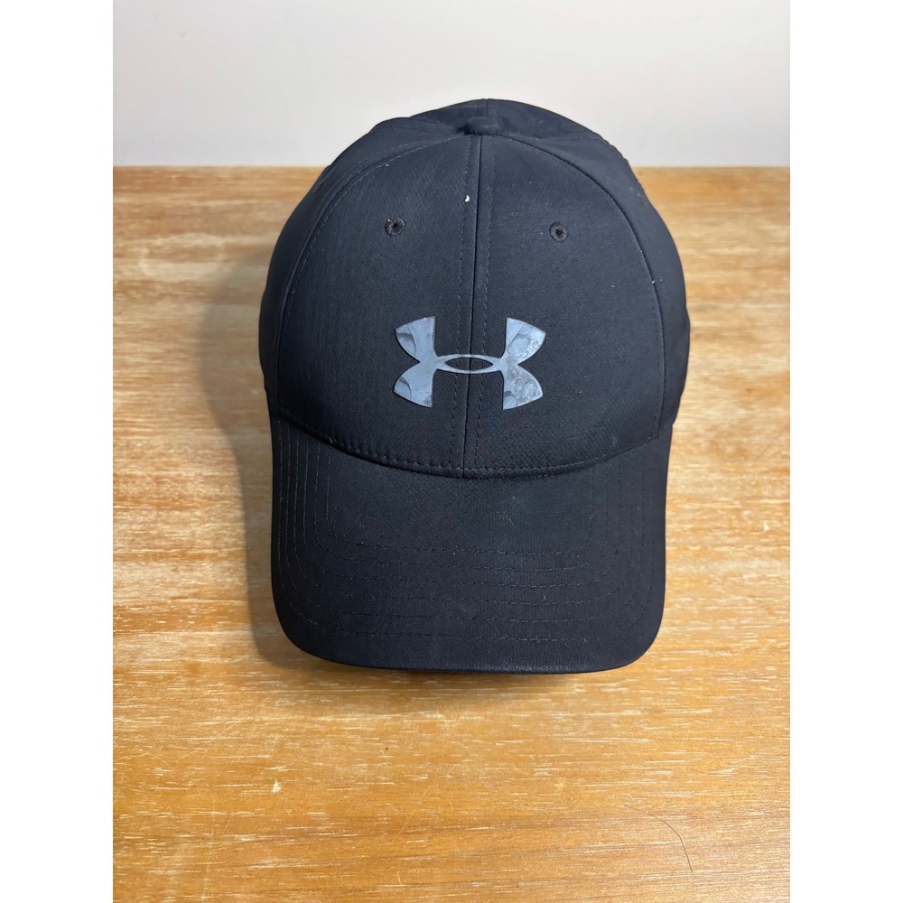 Under Armour Mens Blitzing II Stretch Fit Hat Black Camo Logo 1242627 FW 2015